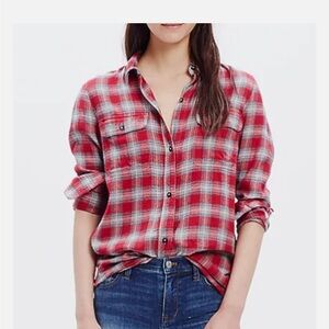 Madewell Ex-Boyfriend Flannel Shirt
Red/Gray Fairfax Plaid Sz Small
